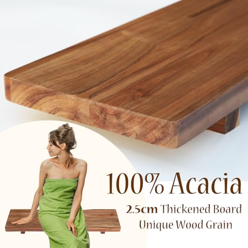 Premium Acacia Wood Bathtub Tray Caddy with Adjustable Legs, Minimalistic Design Bath Tray for Tub, Bathtub Accessories, Fit Standard and Against Wall Bath Tubs, Gift Idea for Women - color: Acacia-brown, size: 29.5"×9"×2"