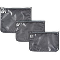 Tiny Twinkle Diaper Bag Organizing Pouches|3 Pack Mess-Proof Clear Front Travel Organizer Bags&TSA Approved Toiletry Bag Set for Baby and Mom Essentials - color: Charcoal