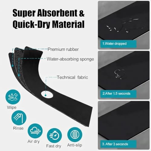 Cuttable Kitchen Sink Faucet Mat: 30" Lx5.5 W Splash Guard with Center Hole | "Customizable Absorbent Non-slip Fabric Rubber Mat, Cut to Fit 2,3,4 Holes Irregular Sink with Soap Dispenser Air Gap " - size: 30''Lx5.5''W