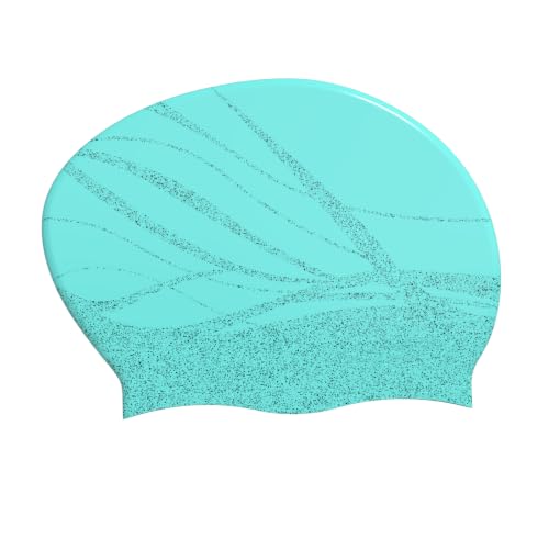 WHALE Extra Large Swim Cap Designed for Men and Women with Thick, Long Hair, Hair Extensions Or Afro-Textured Hair Long-Hair Swim Cap Highly Waterproof to Keep Hair Dry - color: Purple-blue