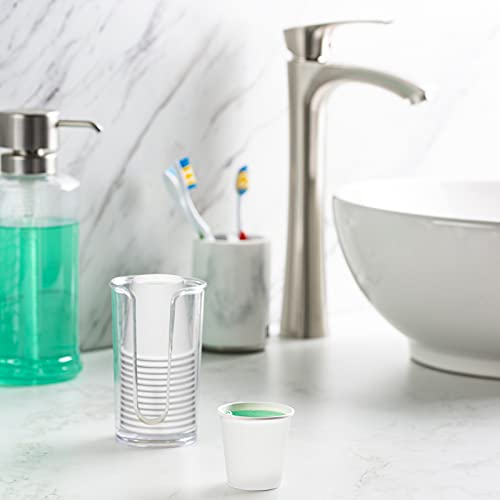 GUSTO 3 oz White Paper Bathroom Cups [100 Count] | Mini Size, Mouthwash, Rinsing, Medicine, Samples, Small Drinks, Disposable, & Clean Look