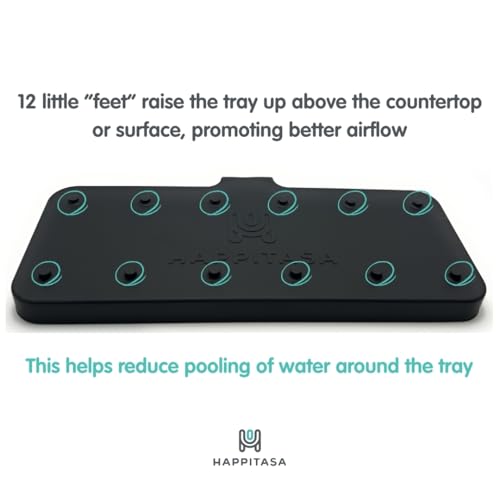 Silicone Soap Dish Tray and Sponge Holder with Drain Chute and Feet | 3-Way Sloped Design | Bathroom and Kitchen Sink Organizer Caddy (Light Grey, 10"x4", 7.8 Ounces) - color: Light Grey, size: 10"x4"