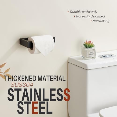 KOKOSIRI Black Toilet Paper Holder for Bathroom Tissue Paper Dispenser Toilet Roll Holder Hold Mega Rolls Wall Mounted Stainless Steel B2009BK - color: Matte Black