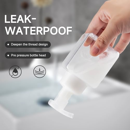 250ML Foaming Soap Dispenser, 2-Pack Plastic Hand Soap Dispenser, Refillable Leakproof Foam Pump Bottle with Waterproof Labels, for Shampoo, Body Wash - color: Clear, size: 250ML