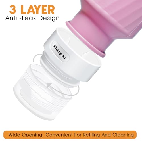 Laxen 5 Pack Travel Bottles for Toiletries, 3 oz TSA Approved Silicone Travel Bottles Set with Labels and Clear Toiletry Bag, Leakproof Refillable Squeeze Bottles for Shampoo Conditioner, Yellow - color: Yellow