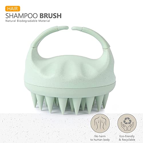 Sndyi 2 PCS Scalp Massager Shampoo Brush, Scalp Scrubber with Soft Silicone Bristles, Scalp Exfoliator for Dandruff Removal, Scalp Massager for Hair Growth, Wet Dry Hair Brush for Scalp Care - color: Green & Sky Blue