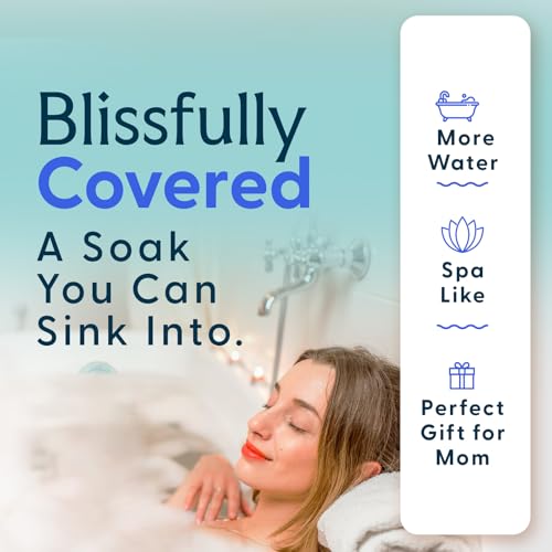 SlipX Solutions Bottomless Bath, Essential Overflow Drain Cover for Bathtub, Best Bath Accessories for Women, Adds Inches of Water to Your Tub for Deeper Soak, 4" Diameter, Aqua - color: Aqua