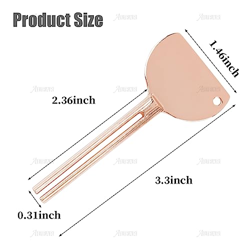 AUEAR, 4 Pack Rose Gold Stainless Steel Toothpaste Tube Squeezers Keys Roller Presser Wringer for Home Hair Dye - color: Rose Gold