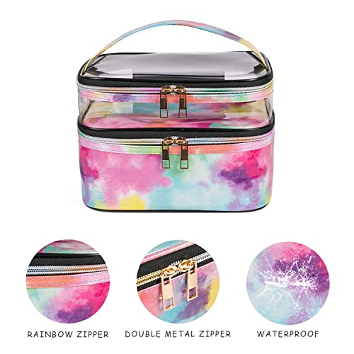 Cosmetic Bag Makeup Bag Travel Cosmetic Bags for Women Makeup bags Cases Portable Waterproof Foldable (Tie-Dye) - color: 10-Multicolor