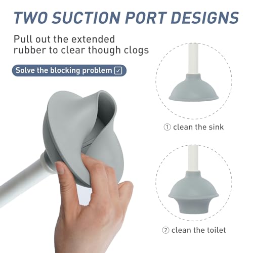 Silicone Toilet Brush Plunger Set, 2 in 1Toilet Bowl Brush and Holder Plunger Set, Plunger Toilet Brush Combo, Bathroom Toilet Brush, Toilet Brush Set, Toilet Scrubber and Plunger Set, Black - color: Black