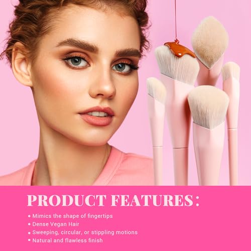 Jessup Pink Makeup Brushes Set 14Pcs Make up Brushes Premium Vegan Foundation Concealer Blush Eyeshadow Eyeliner Powder Highlighter Blending Face Brush Set with Gift Box, T495-G - color: J-Pink Gift, size: Full Brush Set