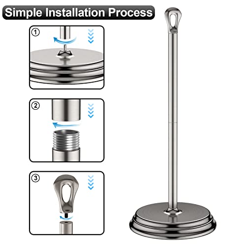 KASUNTO Toilet Paper Holder with Rustproof, Metal Free Standing Toilet Paper Stand Storage for Bathroom, Tissue Paper Roll Holder for Bathroom Accessories (Brushed Nickel) - color: B-brushed Nickel