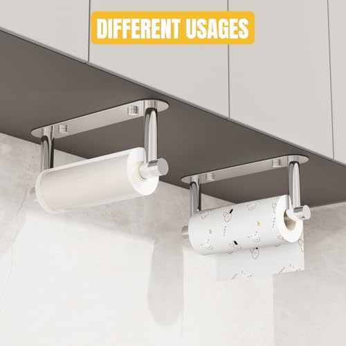 BESy Adhesive or Screw Toilet Paper Holder Wall Mount Rustproof Modern Roll Holder Flexible Pivoting Adjustable Tissue Handle with Self Adhesive or Mounted with Screws Stainless Steel Polished Chrome - color: Polished Chrome