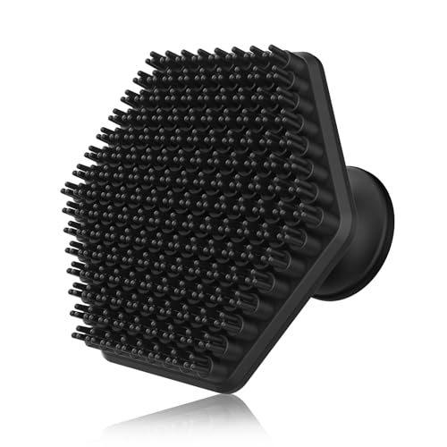 Silicone Face Scrubber for Men, Gentle Exfoliator Pad & Massager, Facial Cleansing Brush Silicone Face Wash Brush Removes Dead & Dry Skin (Black) - color: Black