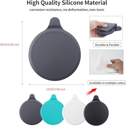 (2 Pack) Silicone Bathtub Stopper, 6" Extra Large Silicone Drain Plug, Universal Shower Drain Tub Stopper for Kitchen Gadgets Bathroom, Grey+Black - color: Grey+black
