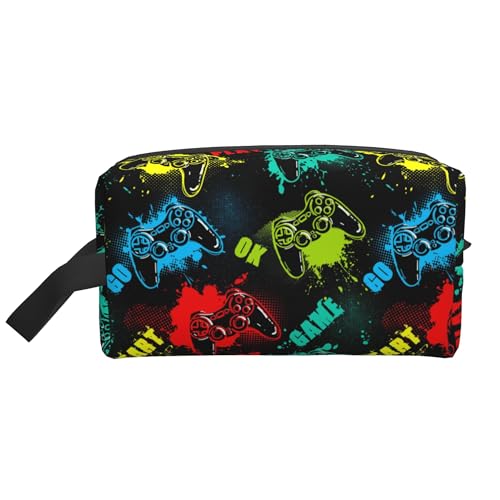 Kids Travel Toiletry Bag for Boys Girls - Waterproof Makeup Pouch Hanging Cosmetic Wash Bags Dopp Kit Shaving Bag for Toiletries Accessories(Game Start) - color: Game Start