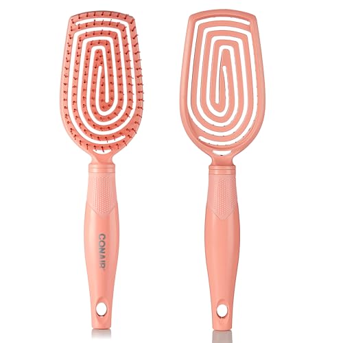 Conair Scalp Care Detangling hairbrush - Curly Hair Brush - Scalp Massager - hairbrushes for women & men - detangler for all lengths - can use wet or dry - Standard - color: Coral Pink, size: 1 Count (Pack of 1)
