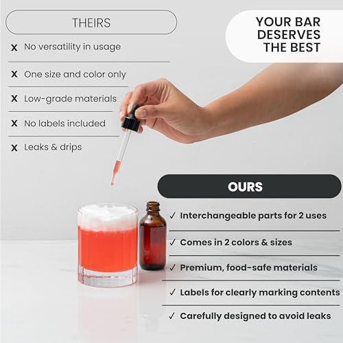 A Bar Above 6-Pack, 2.0-Ounce, Amber Color, with Funnel, Spooly, and Stickers - color: Brown, size: 2oz