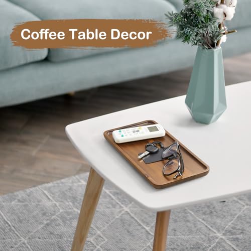 Acacia Wood Bathroom Vanity Tray, 12 Inch Wooden Decorative Tray for Toilet Tank, Coffee Table, Kitchen Counter, Makeup, Perfume, Coffee Bar, Snacks, Candles and Home Decor - size: 12 Inch
