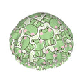 Cute Frogs Shower Cap For Women Reusable Waterproof Double Layers Bath Cap Hair Protection Elastic Ladies Spa Salon Shower Hat - color: Cute Frogs