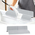 18Inch Sink Splash Guard – Extended Length & Tall Silicone Kitchen Sink Splash Guard with Overhang Drainage Design & Strong Suction Cups for Countertop (Grey, 18''x3.5'') - color: Gray, size: 18''x3.5''