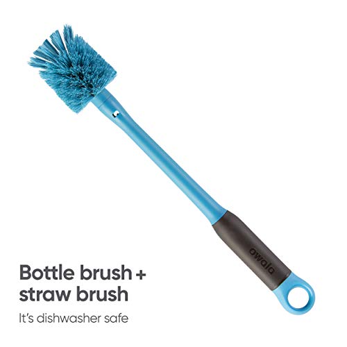 Owala 2-in-1 Water Bottle Brush Cleaner and Straw Cleaner Brush,Water-Bottle-Brush with Removable Head and Twist n Hide Straw-Brush,Smokey Blue,(Pack of 12) - size: One Size (Pack of 12)