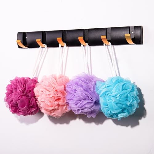 MTDLYICE Loofah for Women 75g 4 Pack, Bath Sponge Soft Mesh Shower Puff Loofah Sponge, Exfoliating Body Scrubber, lufas for Women, Shower Accessories (Purple Red Pink Blue) - style: 75g Vivacity