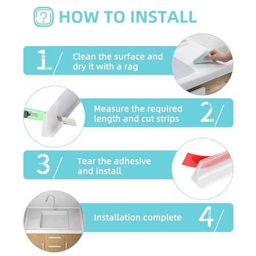 Shower Threshold Water Dam,Walk in Shower Water Guard, Shower Dam Water Barrier Bathroom Sink Splash for Dry And Wet Separation Caulk Seal Strip Edge Trim (98Inch, Transparent) - color: Transparent, style: 98Inch