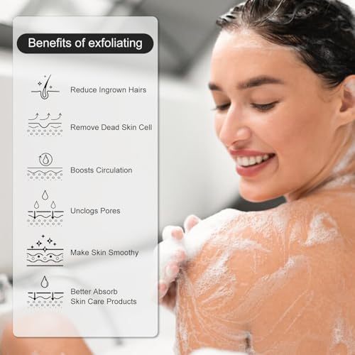 Exfoliating Glove, Korean Exfoliating Mitt, Body Scrub, 3ct | Viscose Fiber Bath Scrubber for Deep Exfoliation, Removes Dead Skin & Preps Skin for Self-Tanning, Leaving Skin Smooth - color: Black Black Black