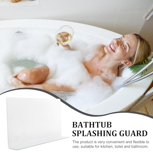 Alipis Shower Tub Water Splash Guard Splashproof Baffle for Bathroom Water Control Plastic Splash Guard for Bathtub Use Tub Protector for Splashing 11.81 X 7.00 X 1.96 in
