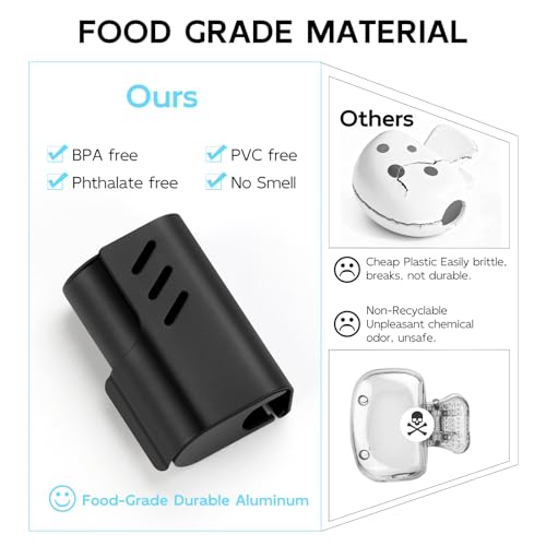 2PCS Aluminum Toothbrush Head Caps, Travel Toothbrush Top Cover, Portable Protector Clip Pod Fits Most Manual and Electric Toothbrush Heads for Household Traveling, Camping, School, Business - Black - color: Black-2pcs