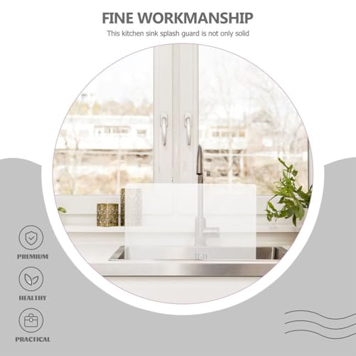 PRETYZOOM Acrylic Kitchen Sink Splash Guard 13.77 X 8.26 Inch Clear Water Barrier Panel for Countertop and Bathroom Sink Protection - size: 35.00X21.00X5.00CM