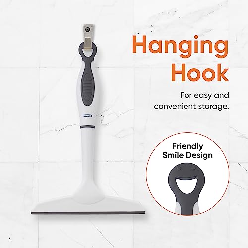 Superio Rubber Squeegee, Streak Free All Purpose Window Squeegee, Comfort Grip Handle and Hanging Hook (Grey, 6 Inch) - color: Gray