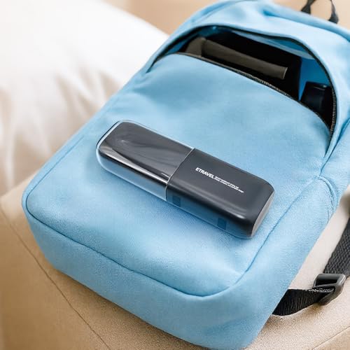 Toothbrush Travel Case, 2-in-1 Large Capacity Toothbrush Holder and Rinse Cup with Cover for Traveling, Camping, Gym, and Trips (Black) - color: Black