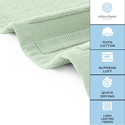 White Classic Luxury Bath Mat Floor Towel Set - Absorbent Cotton Hotel Spa Shower/Bathtub Mats [Not a Bathroom Rug] 22"x34" | 2 Pack | Mint Green - color: 10: Mint Green