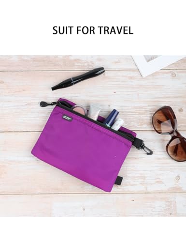 GOX Small Toiletry Bag for Men Bulk Cosmetic Bag Dopp Kit Carry On Zipper Pouch Organization Nylon Small Packing Sack Waterproof (Purple) - color: Purple