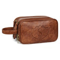 Dad Birthday Gifts for Husband Men,Personalized Leather Toiletry Bag,Father Day Gift from Daughter Wife,Engraved Shaving Bag for Groomsmen Anniversary,Thanksgiving Christmas Valentine's Day-Browm S - color: Brown