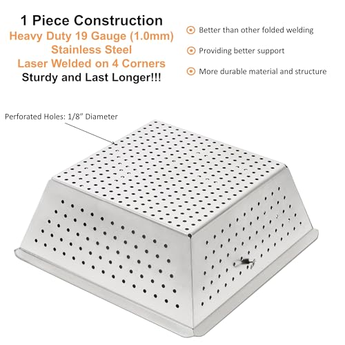 Leyso Stainless Steel Floor Sink Drop-in Basket Strainer Sink Drain Cover 8-1/2" x 8-1/2” x 3-1/8” for Kitchen, Restaurant, Bar, Buffet (Drop-in SS) - style: Drop-in SS