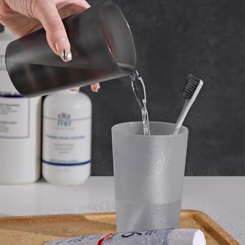 Toothbrush Cup 4Pack Bathroom Tumbler, Unbreakable Smooth Mouth Toothbrush Tumbler, Stackable Counter Cups for Travel Camping Bathroom Tidy Bathroom, Set of 4 Colors Travel Mugs(Size:4pack)