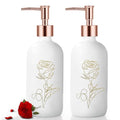 Kitchen Soap Dispenser Set, 17oz Glass Hand Soap/Dishwasher Bottles with Plastic Pump, refillable, Suitable for Kitchen Countertops, 2-Pack