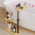 Bathtub Tray Table, Freestanding Bath Side Table Tub Tray Caddy, 3 Layer Bamboo Bath Board Shelf, Bathtub & Bathroom Accessories, New Home Gift for Mom, Housewarming, Anniversary, Wedding - color: Natural