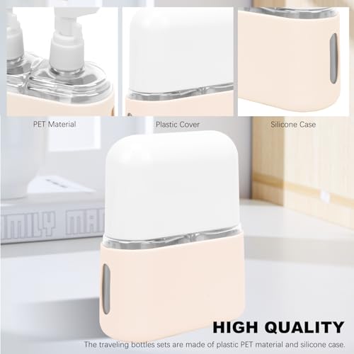 Skycase Travel Bottles - Leak Proof Refillable TSA Approved Travel Size Toiletries, 2 in 1 Liquid Bottles Containers with Labels and Funnel Airplane Accessories Kits for Lotion Liquid (White) - color: White, size: 2 in 1