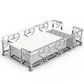 Guest Towel Holder Tray for Bathroom Countertop, Silver Napkin | Guest Bathroom, Powder Room & Vanity Use - color: E - Silver Guest Towel Holder Tray, size: Guest Towel Holder