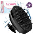 Scalp Massager Shampoo Brush with Soft Silicone Bristles for Hair Growth, Scalp Scrubber Head Massager for Dandruff Removal, Shower Hair Brush for Women Men Kids Wet Dry Hair, Black