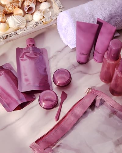 Bliss Travel Bottles Set - 10PC TSA Approved Leak Proof Refillable Travel Size Toiletries Containers for Shampoo Conditioner Lotion & Skincare, Size One Size, Mauve - color: Mauve