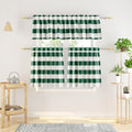 3 Pieces Tier Curtains and Valance Set Buffalo Check Kitchen Tiers Plaid Gingham Rod Pocket Classic Short Small Cafe Curtains Country Farmhouse Cafe Bathroom 54"x18"/27"x30" Dark Green & White - color: Plaids Dark Green&white, size: 27"W x 30"L (Pack of 3