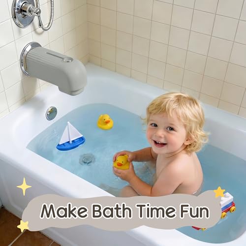 Roslim Baby Bathtub Faucet Cover, Upgraded Silicone Bath Faucet Cover for Kids, Bath Spout Cover for Baby, Faucet Cover for Bathtub Safety, Toddler Bath Tub Water Spout Cover, Universal Fit, Grey - color: Grey