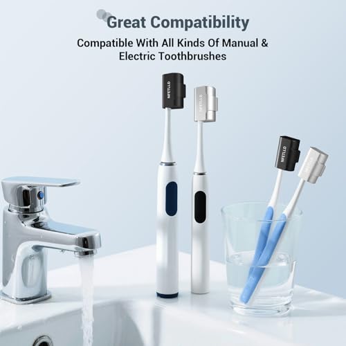 Aluminum Alloy Toothbrush Cover Cap, Long-lasting Toothbrush Head Covers Travel Toothbrush Protector Case for Electric and Manual Brushes, 2 Pcs, Silver+Black - color: Silver+Black
