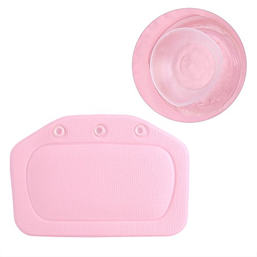 Bath Pillow, Bathtub Head Neck Support, Soft Foam Padded Spa Tub Headrest Back Shoulders Support Cushion Bathroom (Pink) - color: Pink