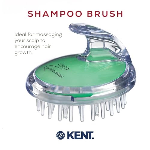 Kent SH1 MNT Scalp Scrubber Hair Brush and Scalp Exfoliator Brush for Distributing Shampoo and Conditioner, Shower Scalp Massage Tool and Hair Growth Brush Shower Brush with 42 Soft Rubber Bristles - color: Mint, size: 3 Pack
